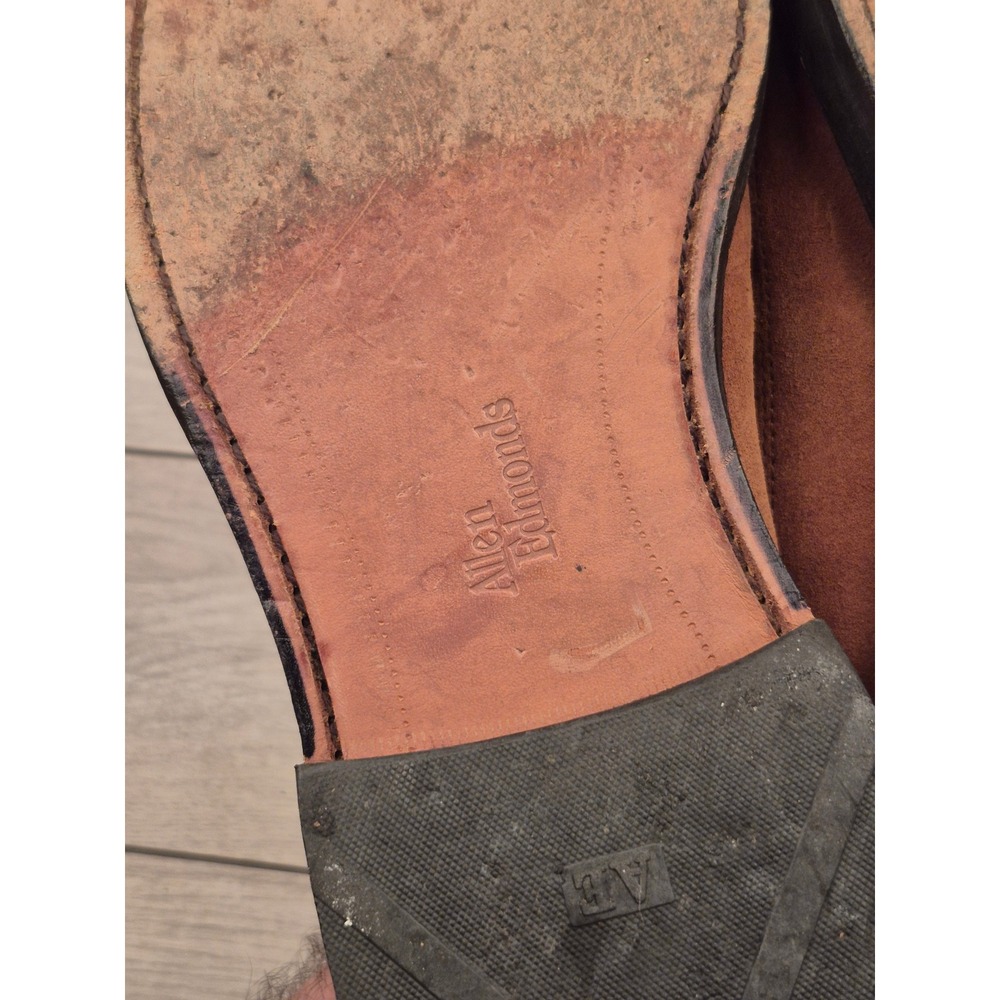 Allen‎ Edmonds Mens Tan Suede Wingtip Brogue Derby Shoes Lace Up Leather 9.5 EEE - Picture 8 of 11